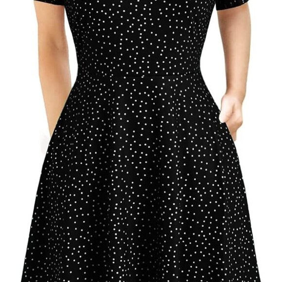 Women's Elegant Knee Length Dresses Vintage 50s Office Casual Floral Print Work - Picture 1 of 6